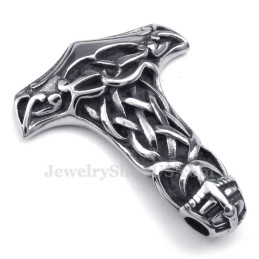 Halsband Med Skalle Och Thor'S Hammer-Hänge I Titan (Gratis Kedja)