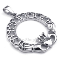 Titanhalsband Med Keltisk Knut Och Ögla (Gratis Kedja)