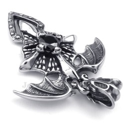 Halsband Med Svart Zirkon Och Titanpterosauriehänge (Gratis Kedja)