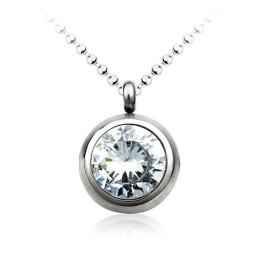 Moderiktigt Titanhänge Med Diamant - Fri Kedja