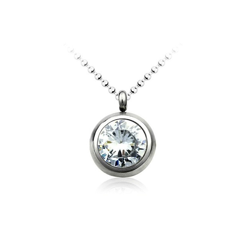 Moderiktigt Titanhänge Med Diamant - Fri Kedja Moderiktigt Titanhänge Med Diamant - Fri Kedja