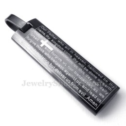 Titanhalsband Med Engelska Bönekort Och Hänge (Gratis Kedja)