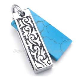 Halsband Med Hänge I Titan Med Grön Sten (Gratis Kedja)