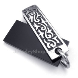 Halsband Med Titanhänge I Svart Sten (Gratis Kedja)