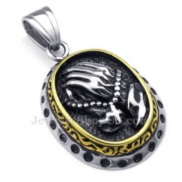 Titanhalsband Med Skakande Händer (Gratis Kedja)
