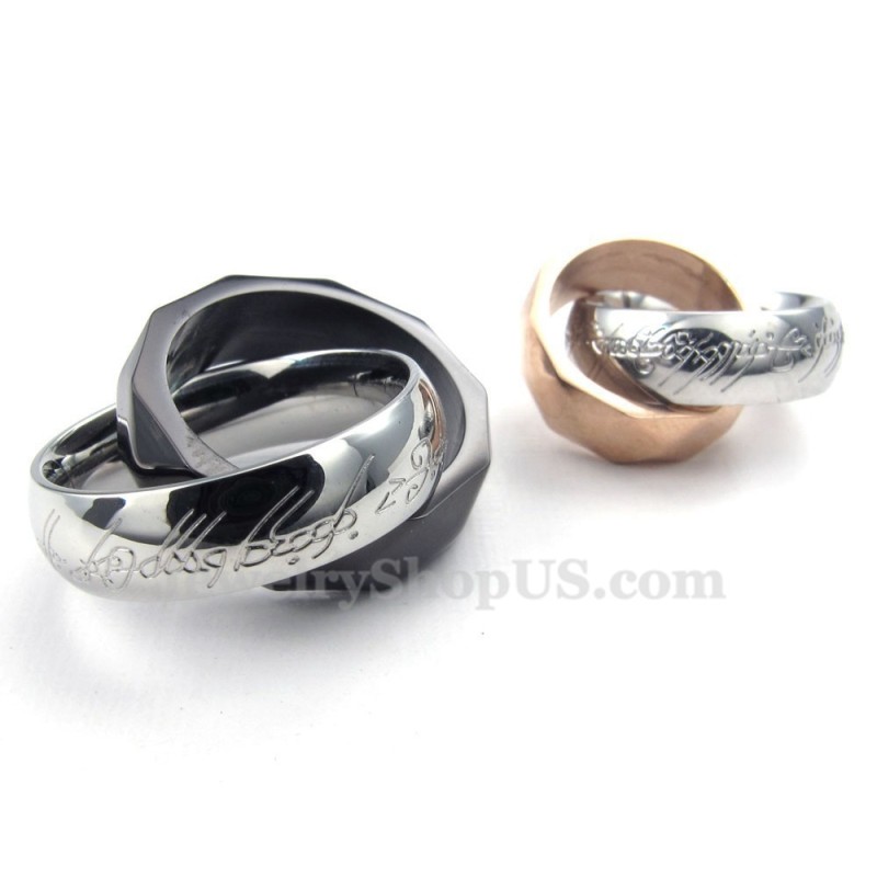 Titanhalsband Med Dubbla Sammankopplade Ringar (Gratis Kedja) (Ett Par) Titanhalsband Med Dubbla Sammankopplade Ringar (Gratis Kedja) (Ett Par)