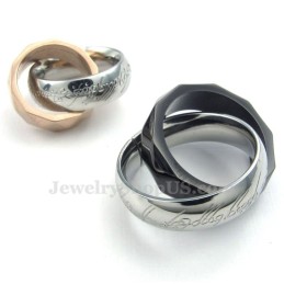 Titanhalsband Med Dubbla Sammankopplade Ringar (Gratis Kedja) (Ett Par)
