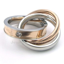 Titanhalsband Med Sammankopplade Cirklar Och Hänge För Par (Gratis Kedja) (Ett Par)