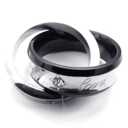 Titanhalsband Med Sammankopplade Cirklar Och Hänge För Par (Gratis Kedja) (Ett Par)