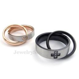Titanhalsband Med Sammankopplade Ringar Och Hänge För Par (Gratis Kedja) (Ett Par)