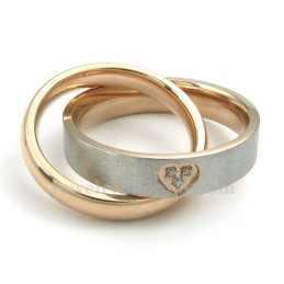 Titanhalsband Med Sammankopplade Ringar Och Hänge För Par (Gratis Kedja) (Ett Par)