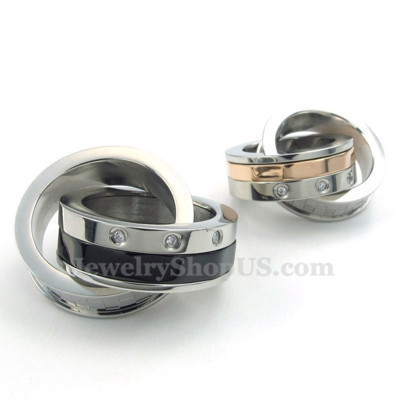 Eternal Love Titan Par Sammanlänkande Ringar Hänge Halsband (Gratis Kedja) (Ett Par) Eternal Love Titan Par Sammanlänkande Ringar Hänge Halsband (Gratis Kedja) (Ett Par)