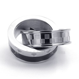Eternal Love Titan Par Sammanlänkande Ringar Hänge Halsband (Gratis Kedja) (Ett Par)