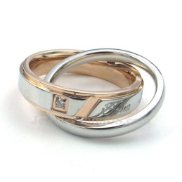 Titanhalsband Med Sammankopplade Cirklar Och Hänge För Par (Gratis Kedja) (Ett Par)