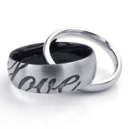 Titanhalsband Med Sammankopplade Cirklar Och Hänge För Par (Gratis Kedja) (Ett Par)