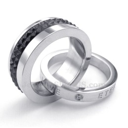 Titanhalsband Med Sammankopplade Cirklar Och Hänge (Gratis Kedja) (Ett Par)