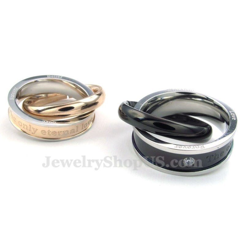 Halsband Med Titanhänge Och Dubbla Cirklar För Par (Gratis Kedja) (Ett Par) Halsband Med Titanhänge Och Dubbla Cirklar För Par (Gratis Kedja) (Ett Par)