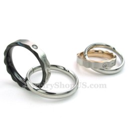 Dubbelfärgat Titanhalsband För Par (Gratis Kedja) (Ett Par)