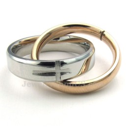 Titan-Halsband Med Sammankopplade Cirklar Och Hänge För Par (Gratis Kedja) (Ett Par)
