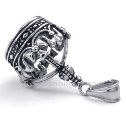 Halsband Med Titanhänge I Kejserlig Krona (Gratis Kedja)