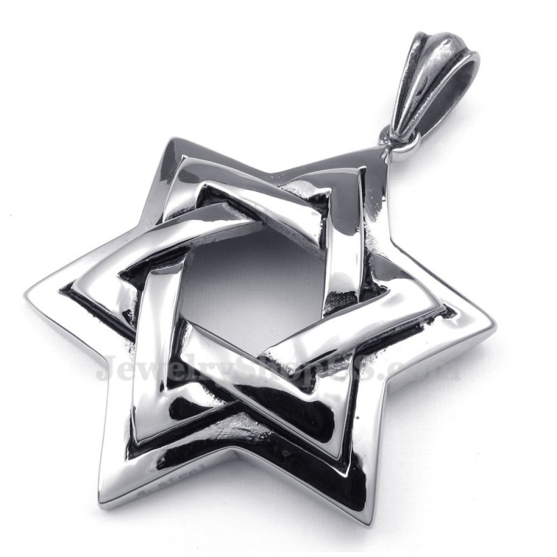 Halsband Med Davidsstjärna I Titan Med Stjärnhänge (Gratis Kedja) Halsband Med Davidsstjärna I Titan Med Stjärnhänge (Gratis Kedja)