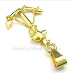 Halsband Med Titanguld Och Ankare (Gratis Kedja)