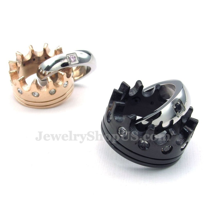 Titan Imperial Crown Rings Parhänge Halsband (Gratis Kedja) (Ett Par) Titan Imperial Crown Rings Parhänge Halsband (Gratis Kedja) (Ett Par)