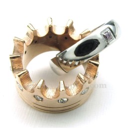 Titan Imperial Crown Rings Parhänge Halsband (Gratis Kedja) (Ett Par)