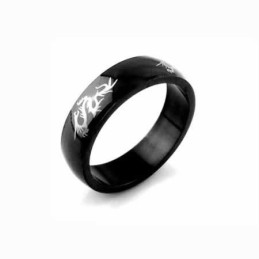 Dragon Herr 6Mm Svart Titanring