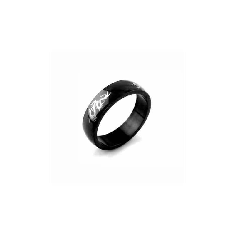 Dragon Herr 6Mm Svart Titanring Dragon Herr 6Mm Svart Titanring