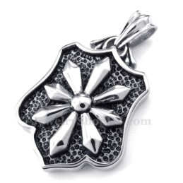 Halsband Med Hänge I Titan Med Blomkort (Gratis Kedja)