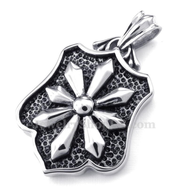 Halsband Med Hänge I Titan Med Blomkort (Gratis Kedja) Halsband Med Hänge I Titan Med Blomkort (Gratis Kedja)