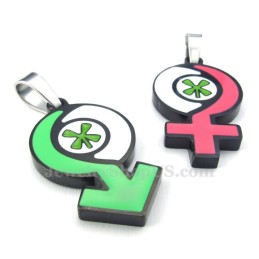 Halsband Med Titansymbol Och Hänge I Pojke- Och Flickstil (Gratis Kedja) (Ett Par)