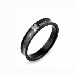 Fyrklöver Herr 6Mm Svart Titanring