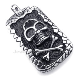 Kort Titanhalsband Med Dödskallehänge (Gratis Kedja)