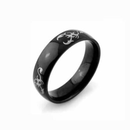 Scorpion King Herr 6Mm Svart Titanring
