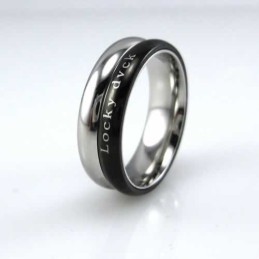 Locky Dvck Unisex 6Mm Svart Titanring
