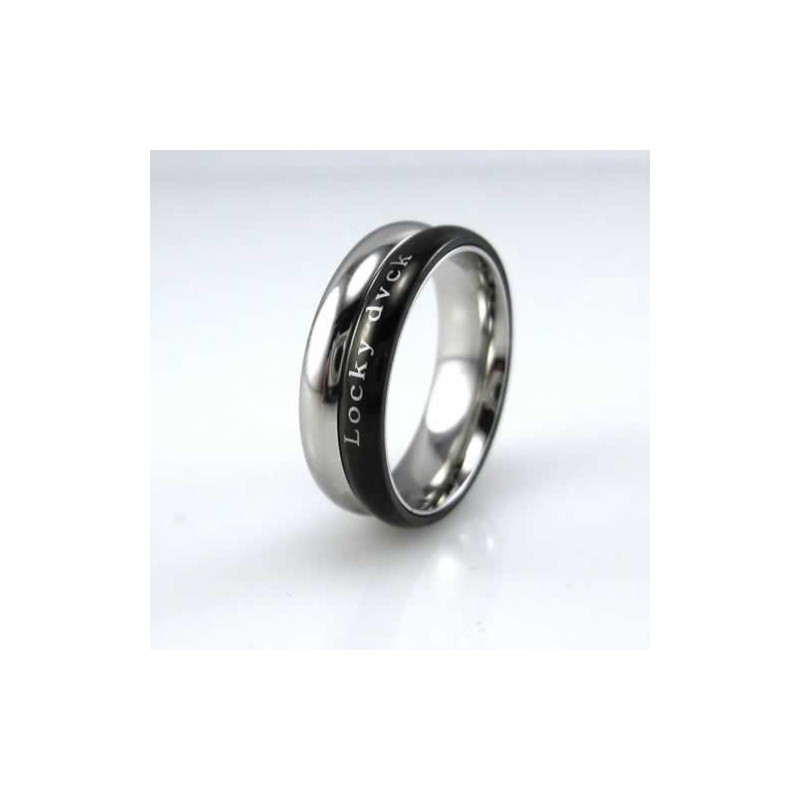 Locky Dvck Unisex 6Mm Svart Titanring Locky Dvck Unisex 6Mm Svart Titanring
