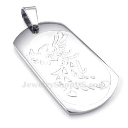 Titanhalsband Med Hänge I Phoenix-Kort (Gratis Kedja)