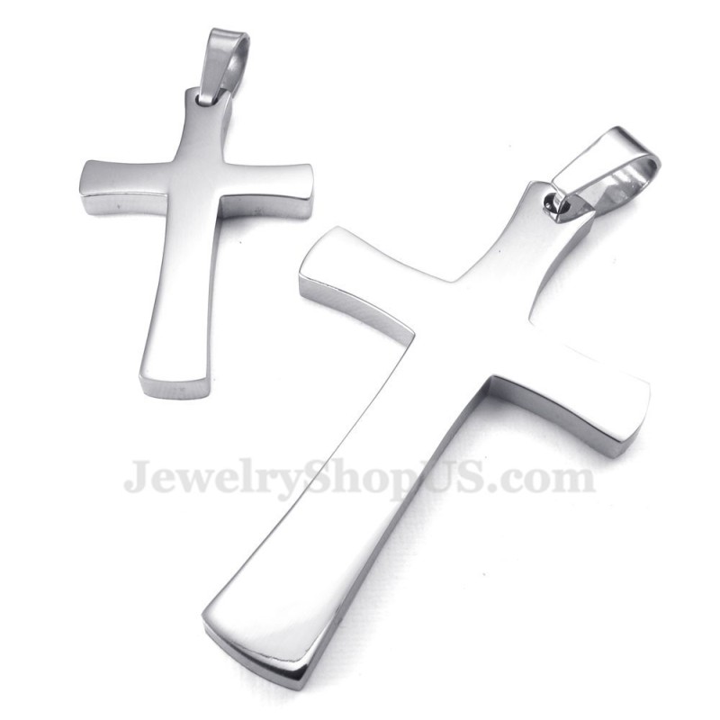 Halsband Med Korshänge I Silver I Titan (Gratis Kedja) (Ett Par) Halsband Med Korshänge I Silver I Titan (Gratis Kedja) (Ett Par)