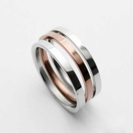Herrring I 6 Mm Guld- Och Silverfärgad Titan