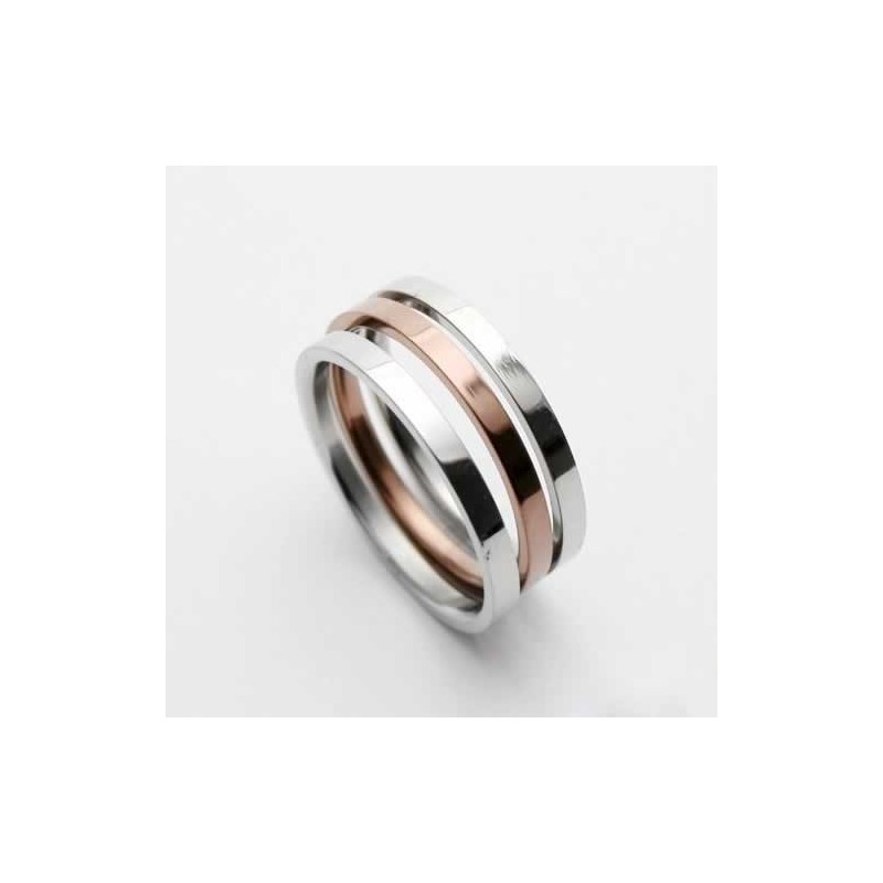 Herrring I 6 Mm Guld- Och Silverfärgad Titan Herrring I 6 Mm Guld- Och Silverfärgad Titan