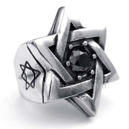 Titan Lucky Star-Ring Med Svart Zirkon