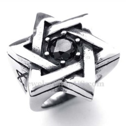 Titan Lucky Star-Ring Med Svart Zirkon