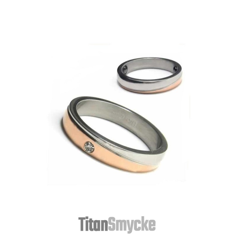 Diamantinfattad 4 Mm Titan- Och Guldinfälld Hovring Diamantinfattad 4 Mm Titan- Och Guldinfälld Hovring