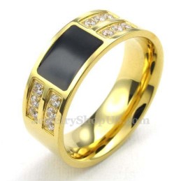 Guldring I Titan Med Vit Zirkon