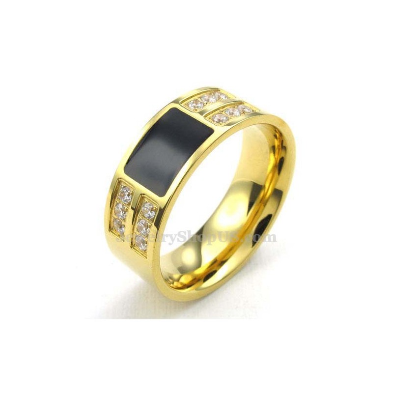 Guldring I Titan Med Vit Zirkon Guldring I Titan Med Vit Zirkon