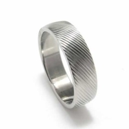 Cross Grain 6Mm Titanring
