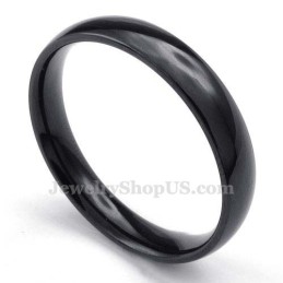 4 Mm Svart Titanring Med Slät Yta