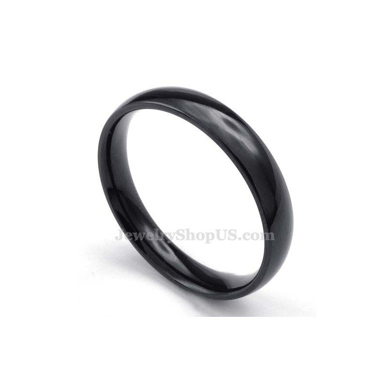 4 Mm Svart Titanring Med Slät Yta 4 Mm Svart Titanring Med Slät Yta